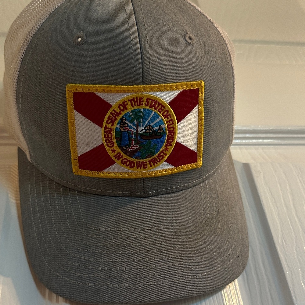 Gray Trucker Hat with Florida Patch